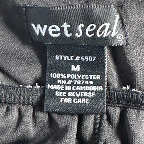 Wet Seal Leopard Ruffle Dress Size Medium Black White Spaghetti Adjustable Strap - Picture 9 of 10